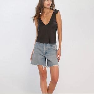 Heartloom Black Textured V-Neck Top
